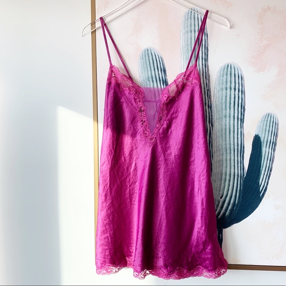 Victoria’s Secret satin feel slip dress lace trim - Picture 5 of 5